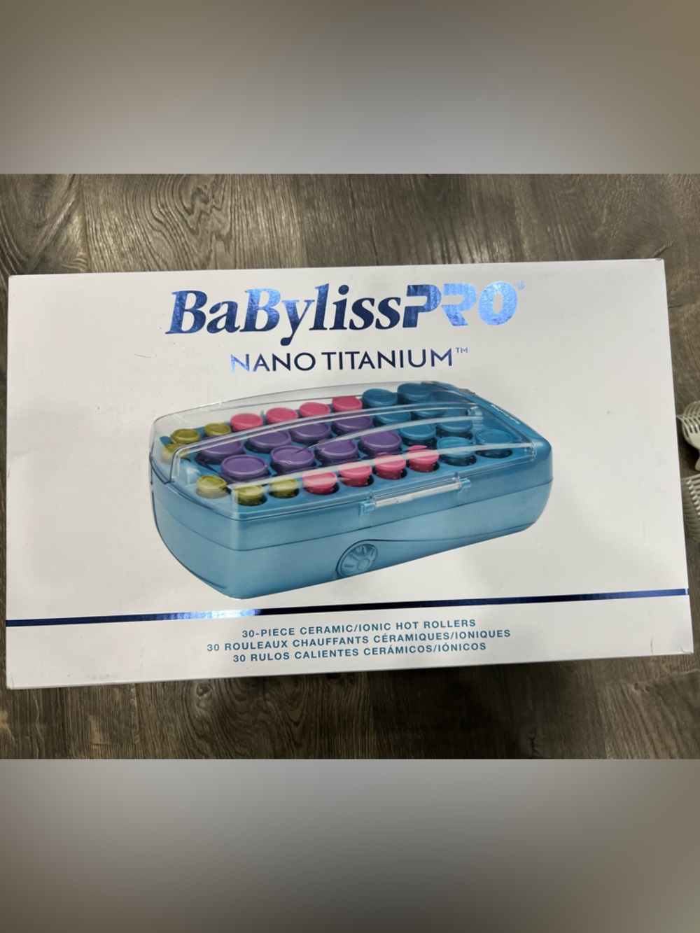 BaBylissPRO Nano Titanium Hot Rollers - Blue with Pink/Yellow Accents